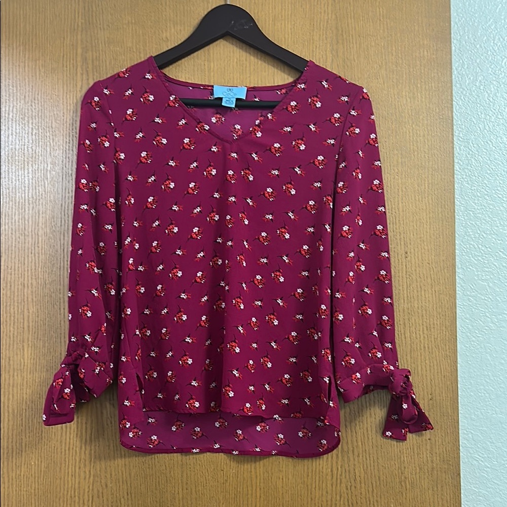 Floral Burgundy Women's Top